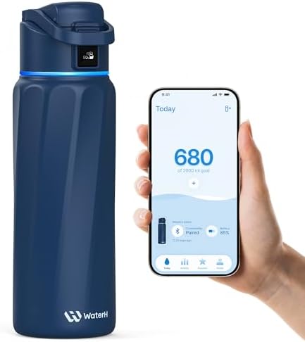 BOOST Smart Water Bottle with Reminder & Tracker, Double Wall Vacuum Insulated Bottles Stainless Steel, 32oz BPA-Free Wide Mouth for School, Gym, Office, Ideal for Mother's Day