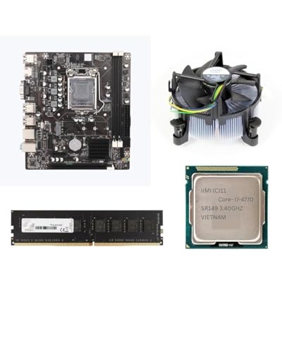 Image of H81 Motherboard Combo with i7 4th Gen Processor, 4GB DDR3 RAM & Cooling Fan, LGA 1150 Desktop PC Upgrade Kit for Office Work, Business Software, Browsing, Everyday Computing Setup