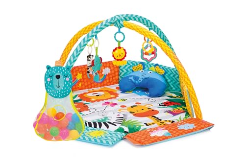 Fillikid Aktivbogen 3in1 I Spielmatte mit B&auml;llebad I Lernmatte, Erlebnisdecke, Krabbeldecke mit Nackenkissen und aufklappbare Seitenteile I Spieldecke f&uuml;r Babys mit Spielbogen, ab 0 Monaten