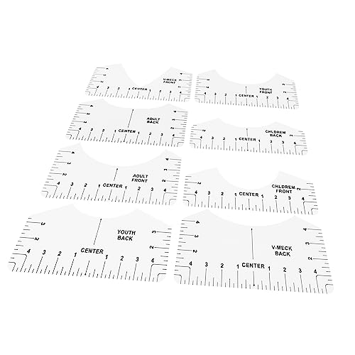 SHINEOFI 8piezas Regla Para Camisetas Redondas Unidades Herramienta De Alineación De Tallas Guia De Tallas Para Plantillas De Camisetas