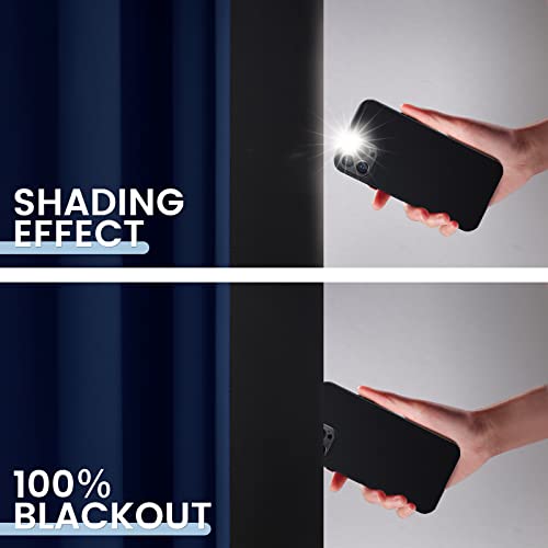 Image of SimpleHome Navy Blue 100% Blackout Curtains Room Darkening Living Room 84
