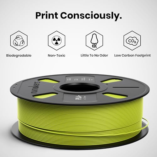 Image of NUMAKERS PLA+ 3D Printer Filament, 1.75mm, Dimensional Accuracy + /- 0.03 mm, 1 kg Spool (2.2 lbs), Compatible with Most FDM Printers (Ryobix Green)