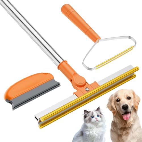 3 in 1 Carpet Rake for Pet Hair Removal, Tool Set of 3, 55” Long ...