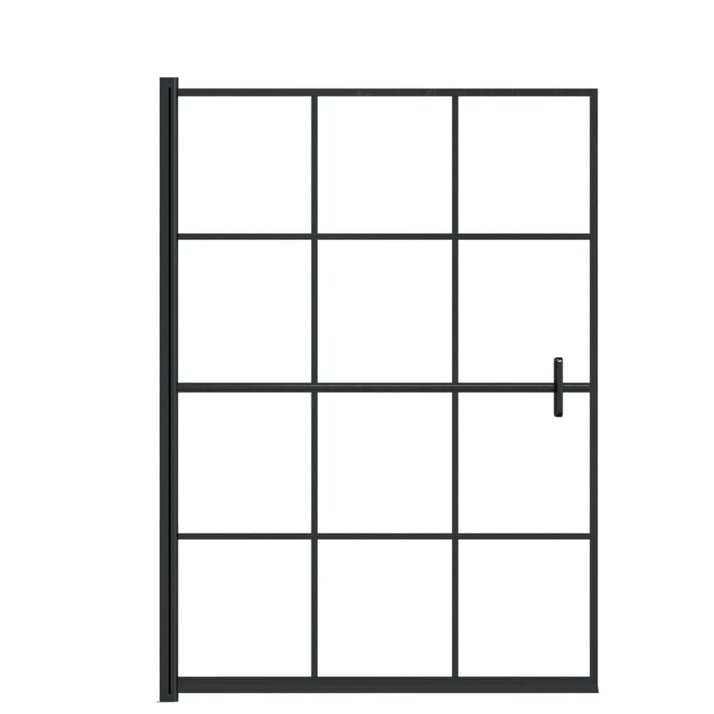 Paroi de douche noire Domary 100x140 cm en verre ESG transparent pour baignoire
