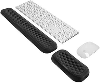 VAYDEER Keyboard and Mouse Wrist Rest Pad Padded Memory Foam Hand Rest Support for Office, Computer, Laptop, Mac Typing and Wrist Pain Relief and Repair (17.32+5.91 inches, Black)