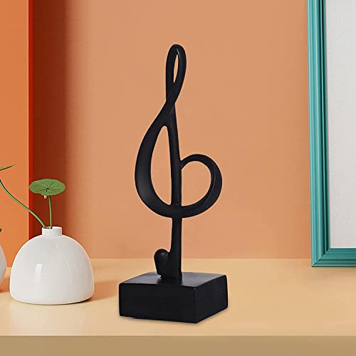 Figura Decorativa Nota Musical Resina Negra miniatura 6