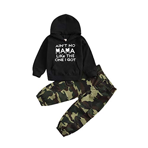 Baby Boy Camouflage Tracksuit Outfit Long Sleeve Pullover Hoodie Sweatshirts & Sweatpants Set Fall Winter Sweatsuit Clothes (Camo_H, 4-5 T)