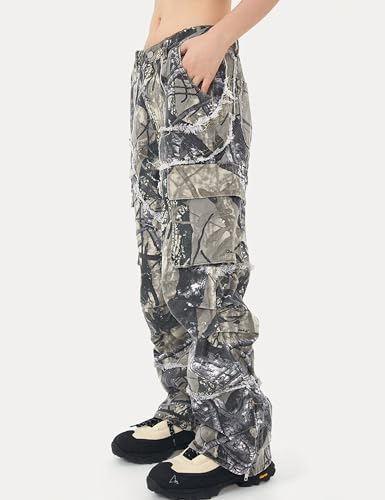 Mens Camo Cargo Pants Y2k Hip Hop Jeans Baggy Joggers Streetwear Oversized Track Pants Women2