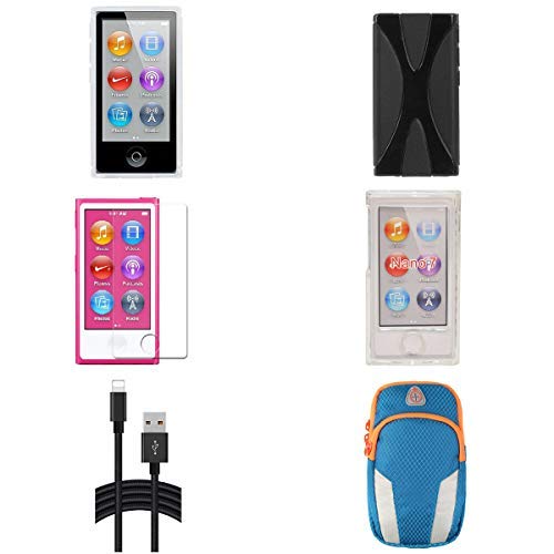 Aiboco 6 Accessories kit for iPod Nano 7 7th Generation Slim TPU Rubber
