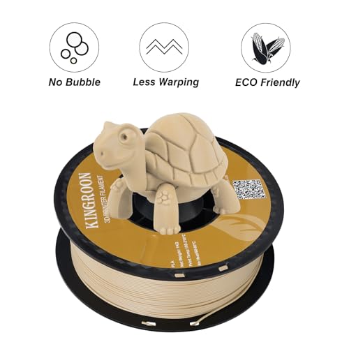 Image of Kingroon PLA 3D Printer Filament, Dimensional Accuracy + /- 0.02 mm, 1 kg Spool(2.2lbs), 1.75 mm,Wood