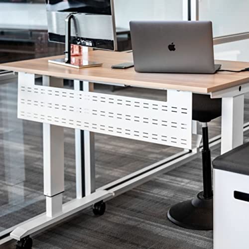 Image of Stand Up Desk Store Under Desk Cable Management Tray Horizontal Computer Cord Raceway and Modesty Panel (White, 39 inch)