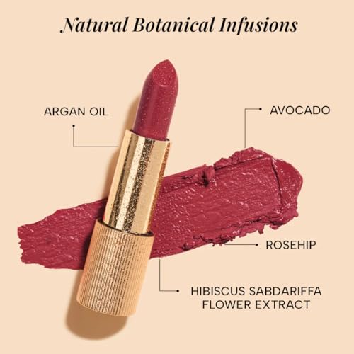 Image of RAS Luxury Oils Lumiere Satin Matte Lipstick | 8-Hr long stay Creamy Matte, Non-Drying, Lightweight & Pigmented | Natural infusion of Argan & Avocado | Vegan, Cruelty-Free