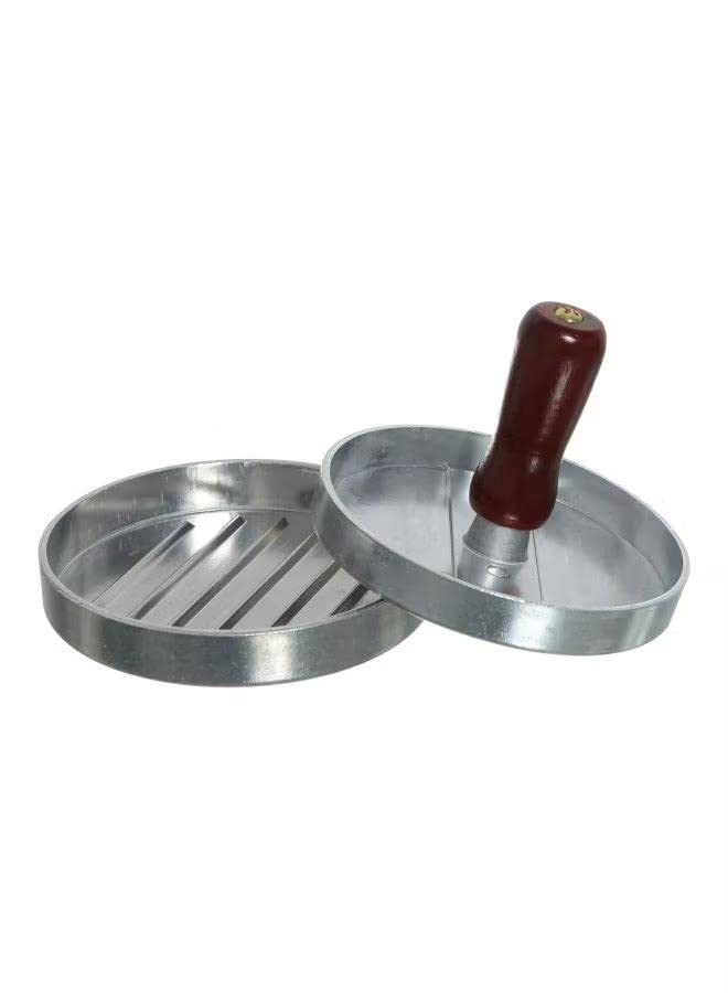 Detrend Round Shaped Burger Press Silver/Brown