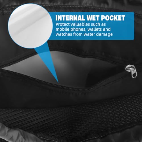 Image of PROBEROS Drawstring Swimming Bag, Quick Dry Mesh Beach Bag Drawstring Backpack Swimming Gear Lightweight Multifunctional for Riding, Hiking, Camping