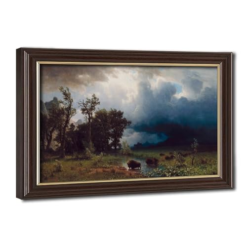 Toile tendue Buffalo Trail Albert Bierstadt pour éliminer la monotonie des murs