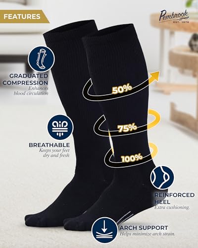 Pembrook Light Compression Socks for Men - 3 Pairs | 8-15 mmhg Compression Dress Socks for Men | Support Socks for Men4
