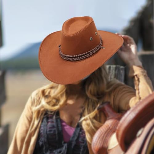 Flat Brim Cowboy Hat for Sun Protection During Camping And Rodeo4