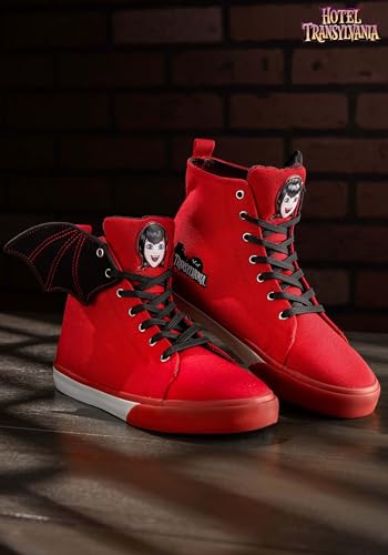 Hotel Transylvania Mavis Red High Top Sneakers for Kids, Children's Hotel Transylvania Shoes with Attached Bat Wing2
