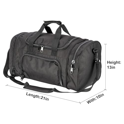 Small Duffel Bag Military Tactical Outdoor Gym Bag with Shoes Compartment for Sports Camping Hunting (Black)2