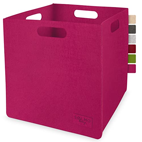 sølmo I - Caja de almacenamiento de fieltro, 33 x 33 cm, organizador plegable, cesta de almacenamiento, contenedor sin tapa, almacenamiento de juguetes, ropa, cesta de la ropa (rosa baya)