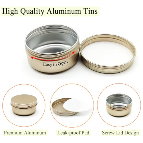 Wopanxye 10pcs 50ml Aluminum Tin Jars, Lip Balm Container, 50gram Travel Makeup Sample Jars - Image 4