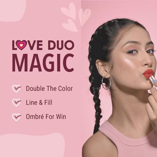 Image of Blue Heaven Love Duo 2 in1 Dual Sided Lipstick for women | Non Transfer| Hydrating and Long Lasting Upto 12 hrs | Soft Matte Finish formula - 20 |1.5ml + 4g