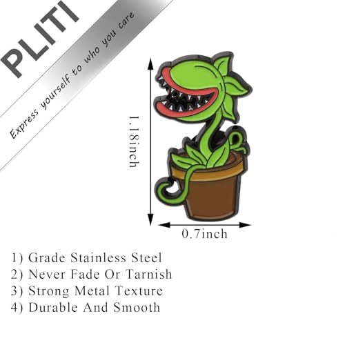 Image of PLITI Little Shop Horror Gift Piranha Flower Gift Chomper Brooch Pin For Spooky Horror Musical Fans