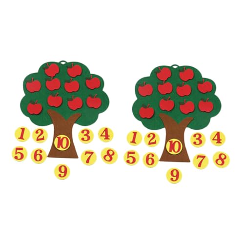 ARTIBETTER 2 Juegos Kit De Materiales De Manzano Juguetes Árbol De Fieltro De Juguete Árbol De Juguete Green No Tejido
