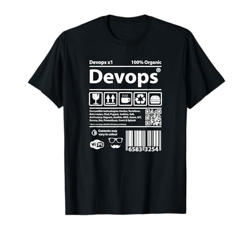 Programación de códigos de barras DevOps, código fuente, geek linux Camiseta