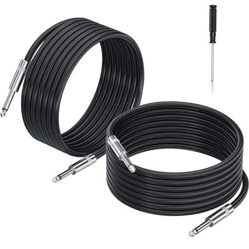 EPYOADO 2 Pack 33 feet (10M) 1/4' to 1/4' Speaker Cables, 12 AWG Professional 6.35mm to 6.35mm...