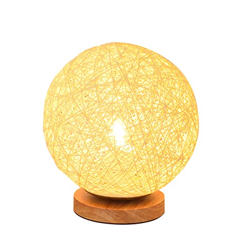 PERSELOSO Adjustable LED Rattan Ball Lamp USB Decorative Fairy Light for Home Wedding Birthday and Beige Sphere Light for Cozy Atmosphere