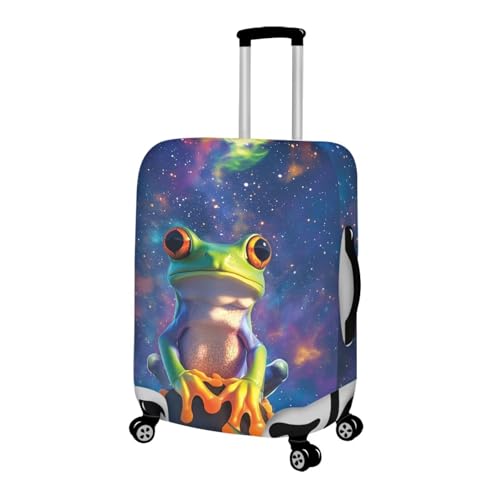 Image of Mumeson Galaxy Frog Luggage Cover for Suicase Elastic Suitcase Protectors Protective Zipper Luggage Covers Fit 18-32 Inches Suitcase