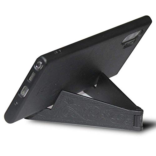 Image of FCS Universal Mobile Phone Stand Holder and Tablet Stand Holder, Pocket Size, Foldable, V Type, Compatible for All Smartphones, Tablets, Ipads, Ebook Readers. 2 Pc. Set (1 Pack) (Black)