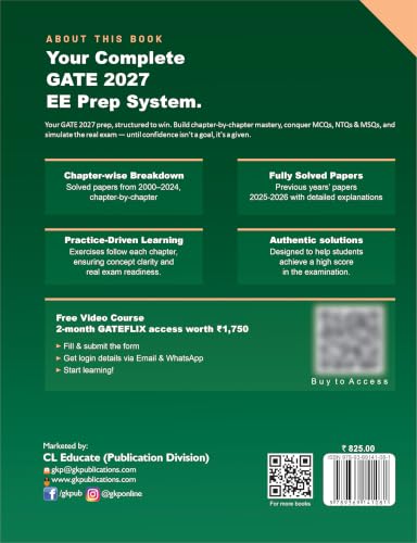 Image of GATE 2027 Electrical Engineering | 27 Years' Chapter-Wise Solved Papers (2000-2026) | Previous Year Questions with Detailed Solutions | By GKP