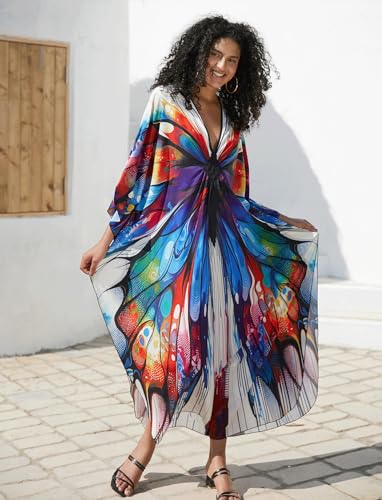 Kaftan Dress for Swimwear Women Plus Size Bathing Suit Cover Up Beach Robe2