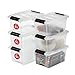 Produktbild Iris Ohyama Aufbewahrungsboxen mit Deckel, 5L, 6er-Set, Transparent, Sicherer Verschluss, Stapelbar, Griffe, Schlafzimmer, Schrank, Büro, Organisation, BPA-freies Plastik, Ordnungsboxen, DDNTB-5