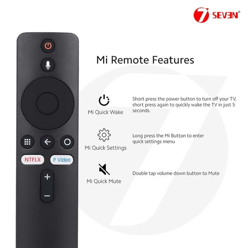 Image of 7SEVEN Bluetooth Remote Control with Netflix & Prime Video Button Compatible with Mi Android Box 4K HDR Mi Box & mi Stick with Voice Command Support Google Assistant Key XMRM