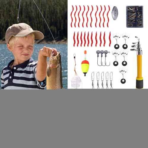 Caña de pescar para niños extensible de 180 cm con kit infantil para bote y kayak 3