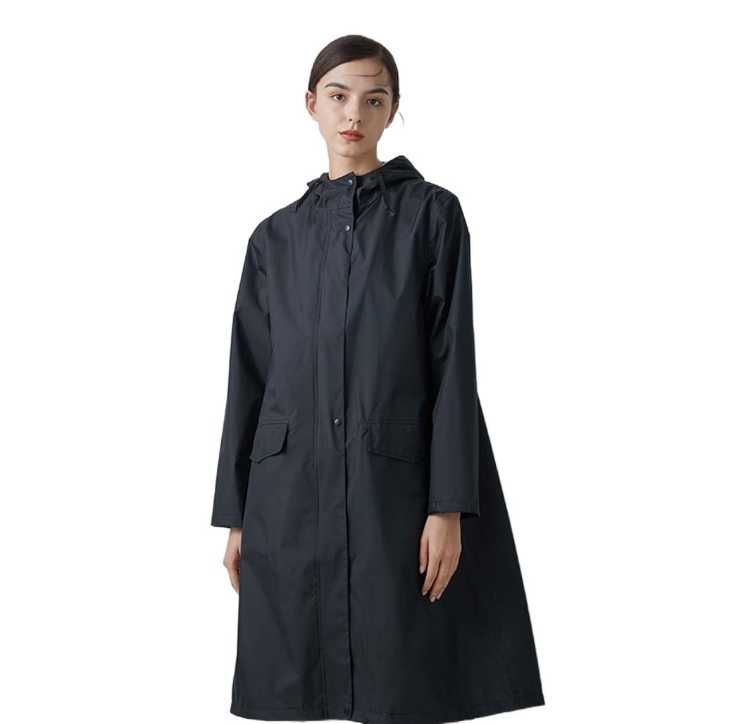 Capa de Lluvia Reutilizable Chubasqueros Para Mujer, Chubasquero Impermeable Largo Chaqueta De Lluvia Ligera Con Capucha Para Exteriores Ropa de Agua para Exteriores