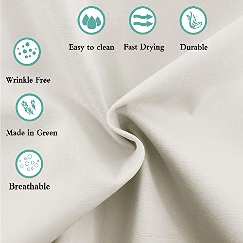Elinen Queen Size Percale Bed Sheets, 200 Thread Count Cotton Polyester Blend Sheet Set,Wrinkle Free,Breathable,Crisp Refreshing Feeling, 60 Cotton 40 Polyester Cotton Rich Sheets 4 Pc(Ivory,Queen) #TOP3