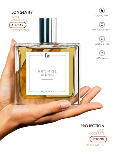 Image of EM5 Promise Unisex Perfume | Woody Earthy Amber Fruity Fragrance | Eau de Parfum Spray | Strong & Long Lasting Scent | Luxury Gift for Him & Her | 50ml