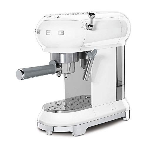 Smeg ECF01WHUK - Cafetera espresso estilo retro de los años 50, soporte de filtro de acero inoxidable, sistema antigoteo… - Imagen 4