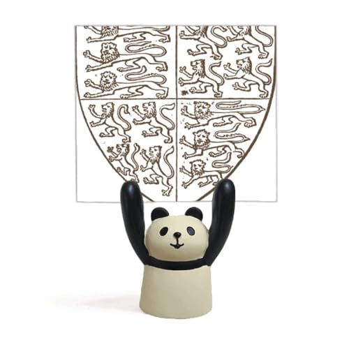 Support pour mémo baroque noir et blanc motif lion décoration bureau originale