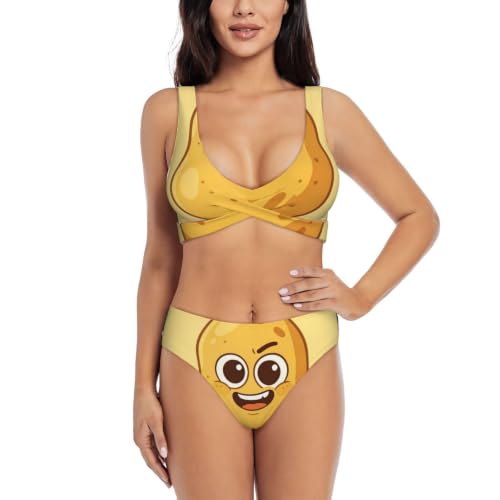 Ensemble bikini croisé Ugly Cute Patate maillot deux pièces push-up réglable pour femme