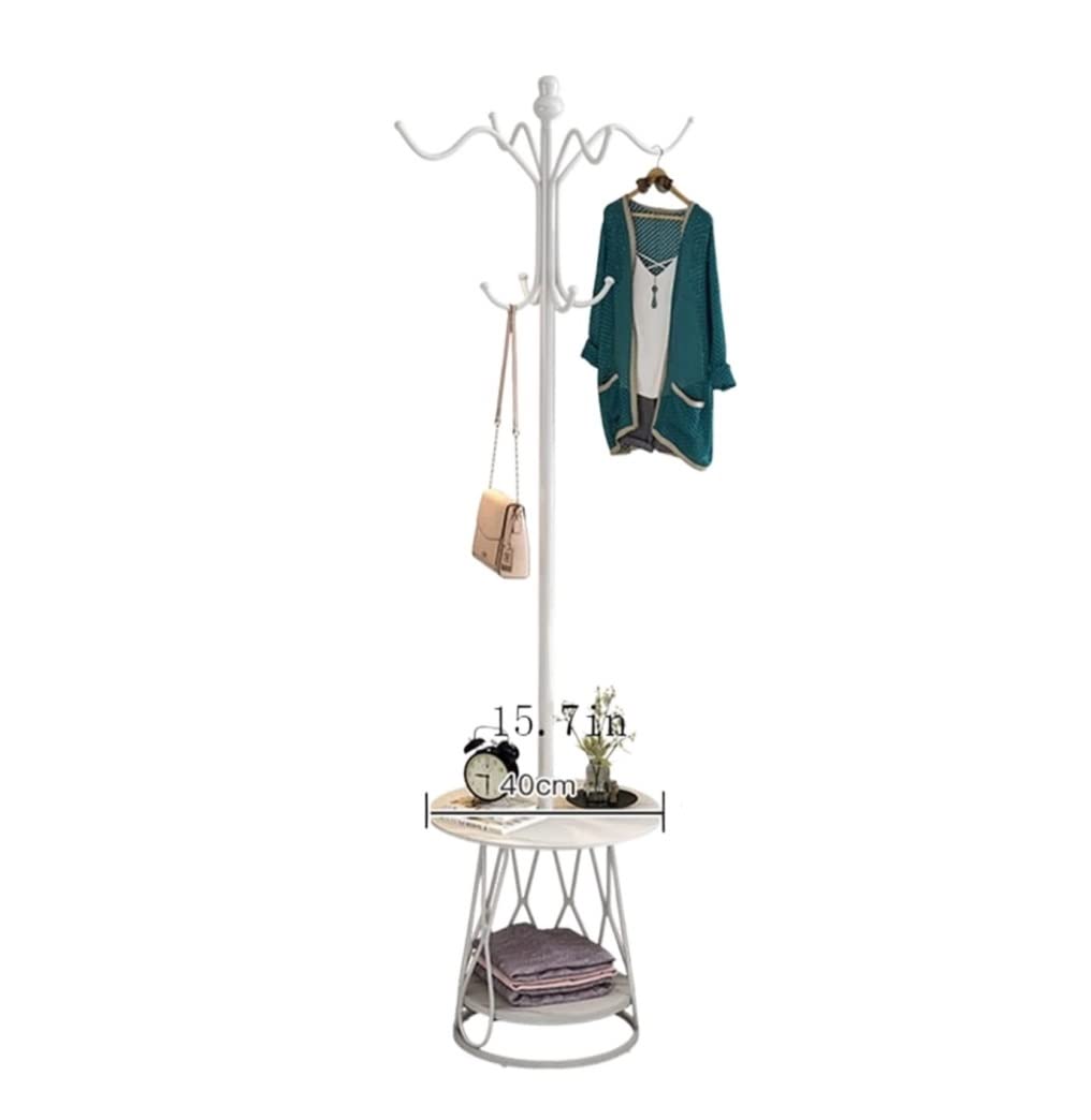 Iwenzhkpa White Coat Rack Coat Stand Creative Rack Living Room Home Hanger Marble Bedroom Floor Metal Rackfree Standing Freestanding(White)