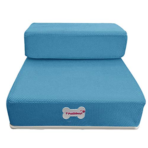 Anyren Pet Stairs, Breathable Mesh Foldable Pet Dog Stairs Steps Detachable Pet Cushion