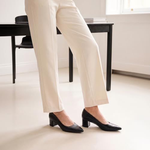Image of DREAM PAIRS Women's Chunky Low Block Heels | 2 inch Chunky Block Heel, Closed Toe, Comfort Latex Padded Insole, Light TPR Sole, Working, Dress, Wedding Pumps Shoes