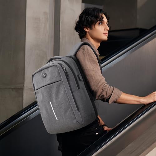 OIWAS Travel Laptop Backpack, Lightweight Business Work Backpack for Men 15.6inch Carry On Backpack with USB Port, 32.8L Large Airline Approved Laptop Daypack (Grey)2