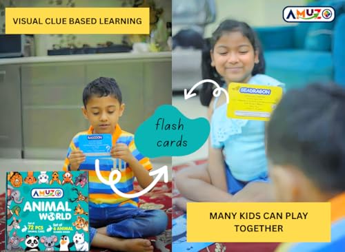Image of Animal World - Fun Quiz Game & Flashcards for Kids | Learn About 72 Animals with Boards, Sand Timer & Facts | Educational, Screen for Ages 4 to 10