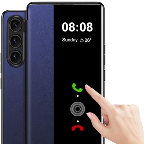 Coque Samsung S23 FE en cuir PU bleu et étui folio protecteur haut de gamme